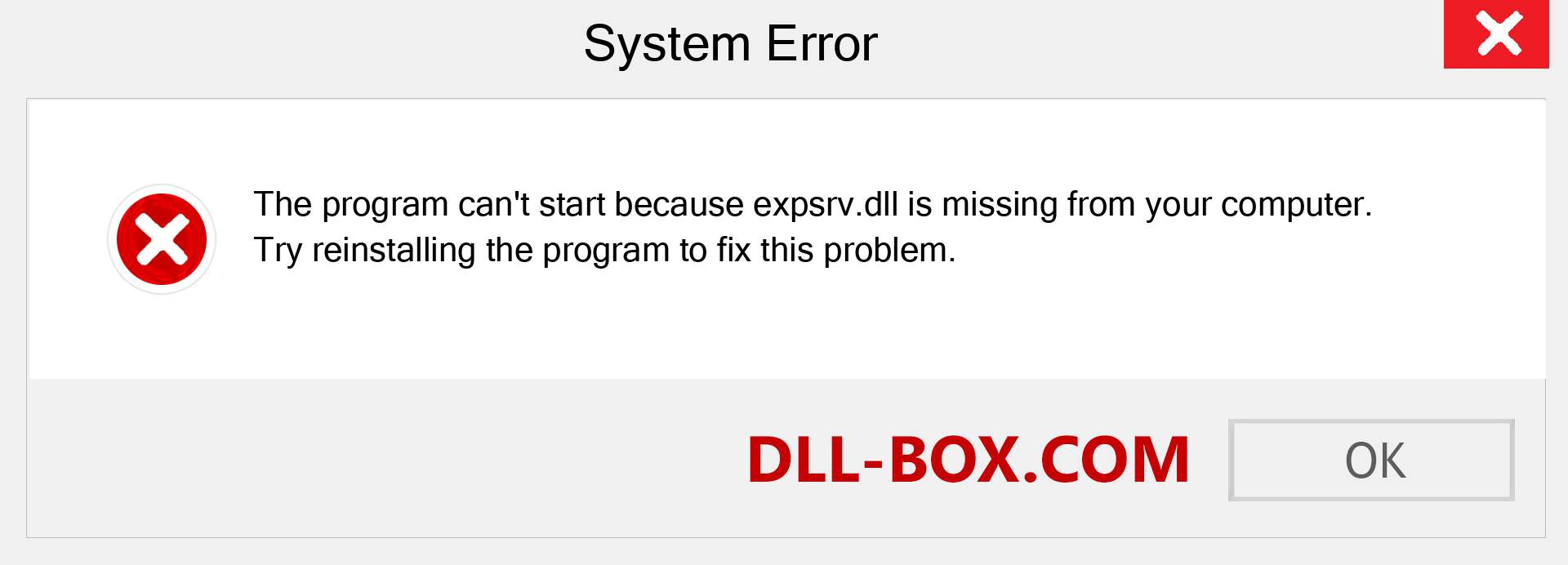  expsrv.dll file is missing?. Download for Windows 7, 8, 10 - Fix  expsrv dll Missing Error on Windows, photos, images